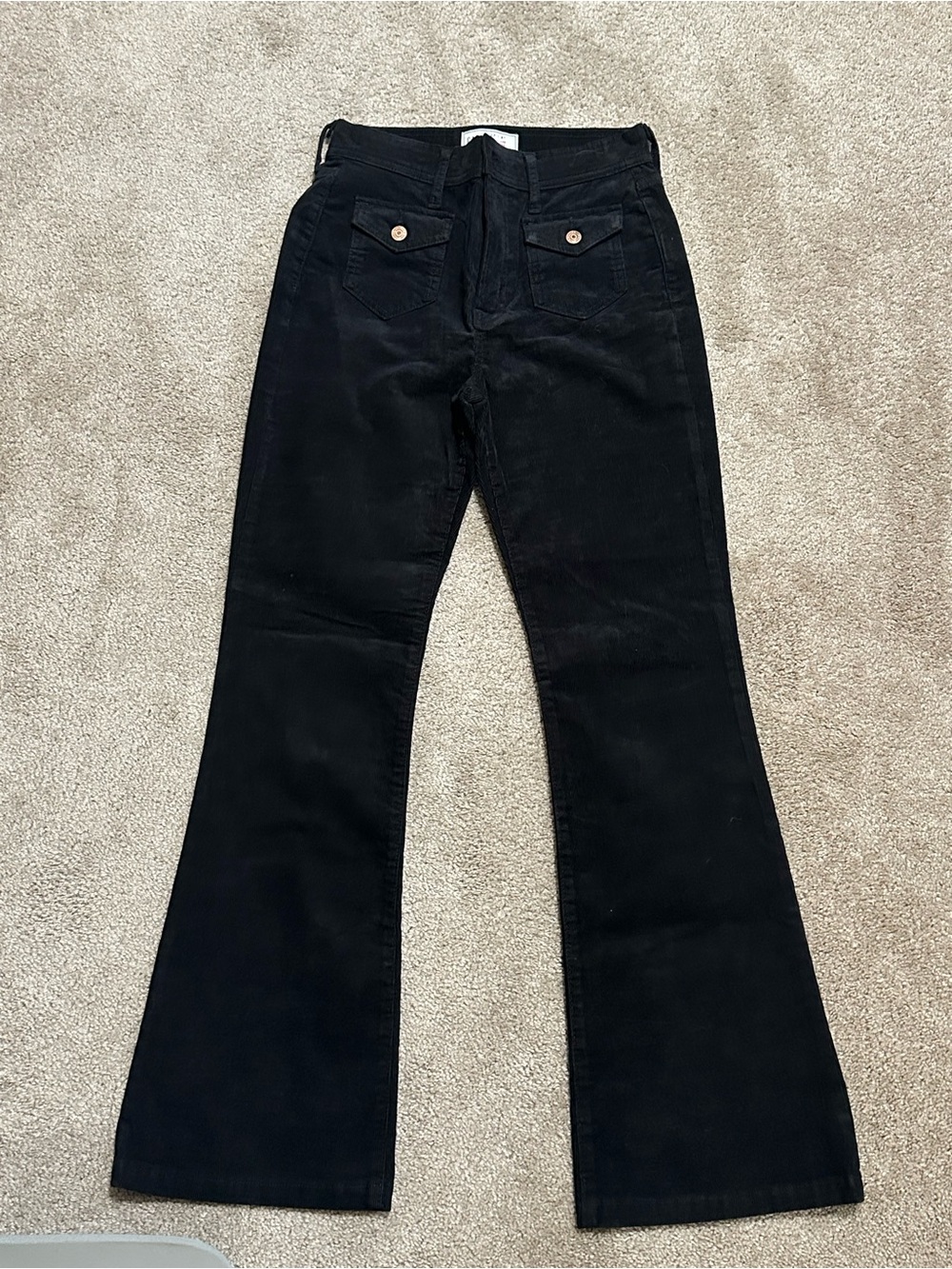 GAP 70s Flare High Rise Black Corduroy Pants